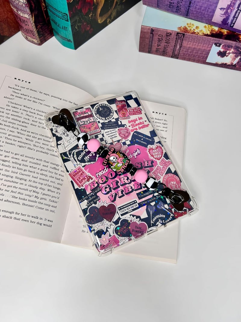 CuddleJunk 6 PCS 6.8” x 4.8” Clear Back Cover Inserts Compatible for Kindle Paper white 11th-12th Color Soft with Silicone Beaded Strap Charm, Accessories for Kindle E-reader - Image 5